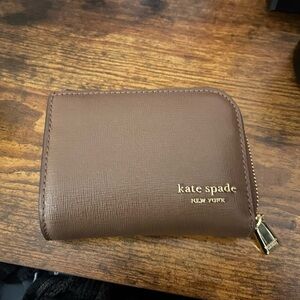 Kate Spade Chocolate Brown Wallet with Gold Accents